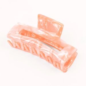 INH Limited Edition 4” Peach Tortoise Shell Rectangle Claw Clip
